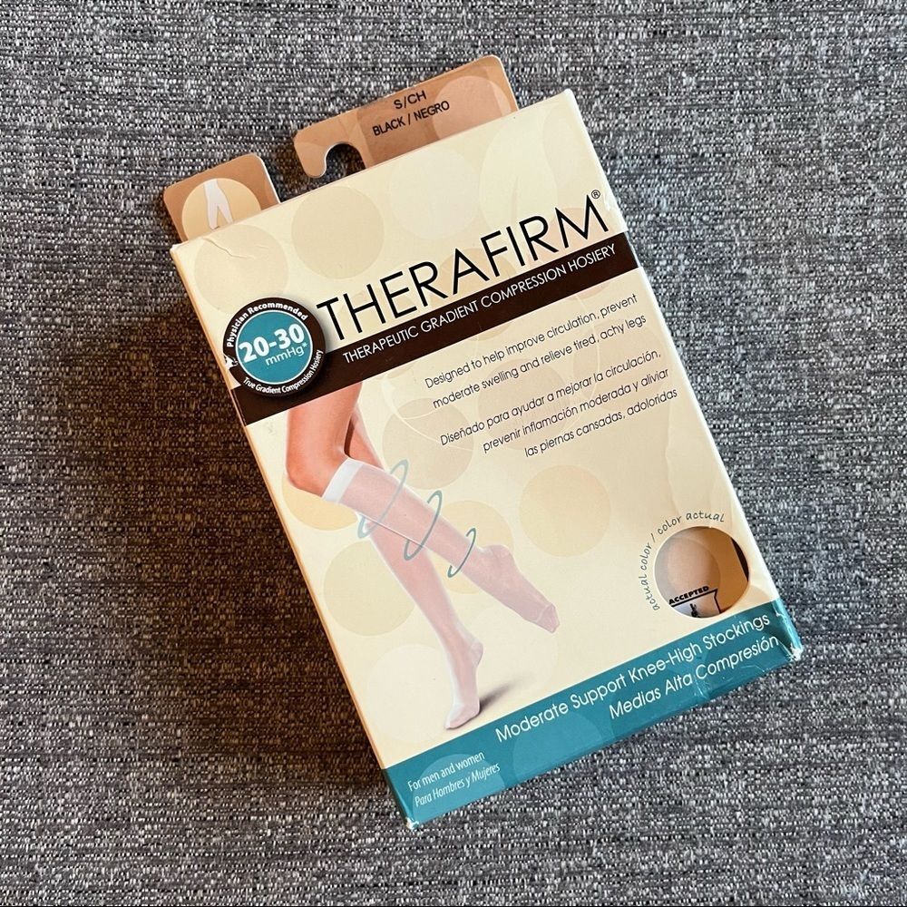 THERAFIRM Therapeutic Gradient Compression Hosiery - Small - Black